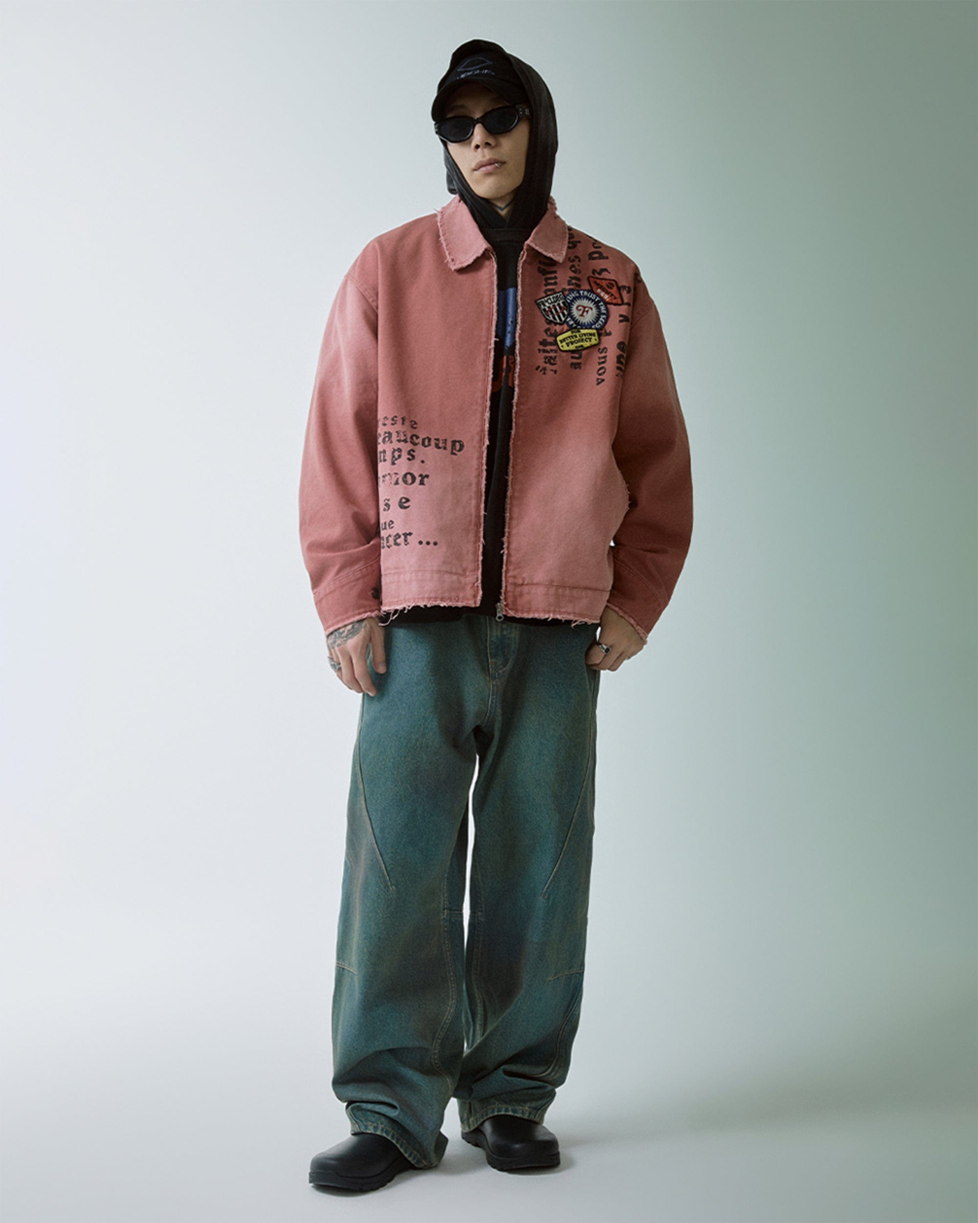 F2CE Distressed Badge Patchwork Jacket