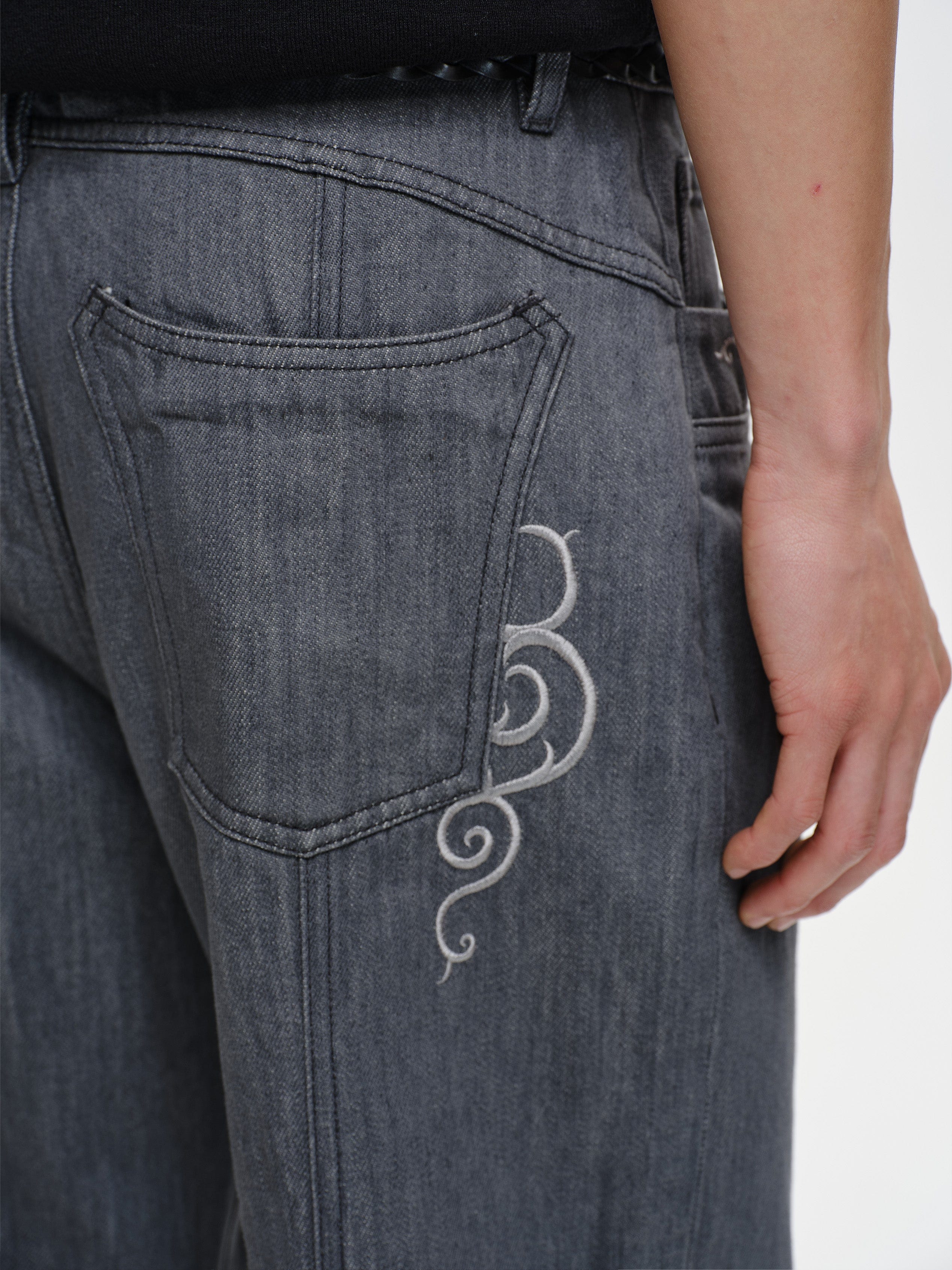 CATSSTAC Floral Embroidered Flared Jeans