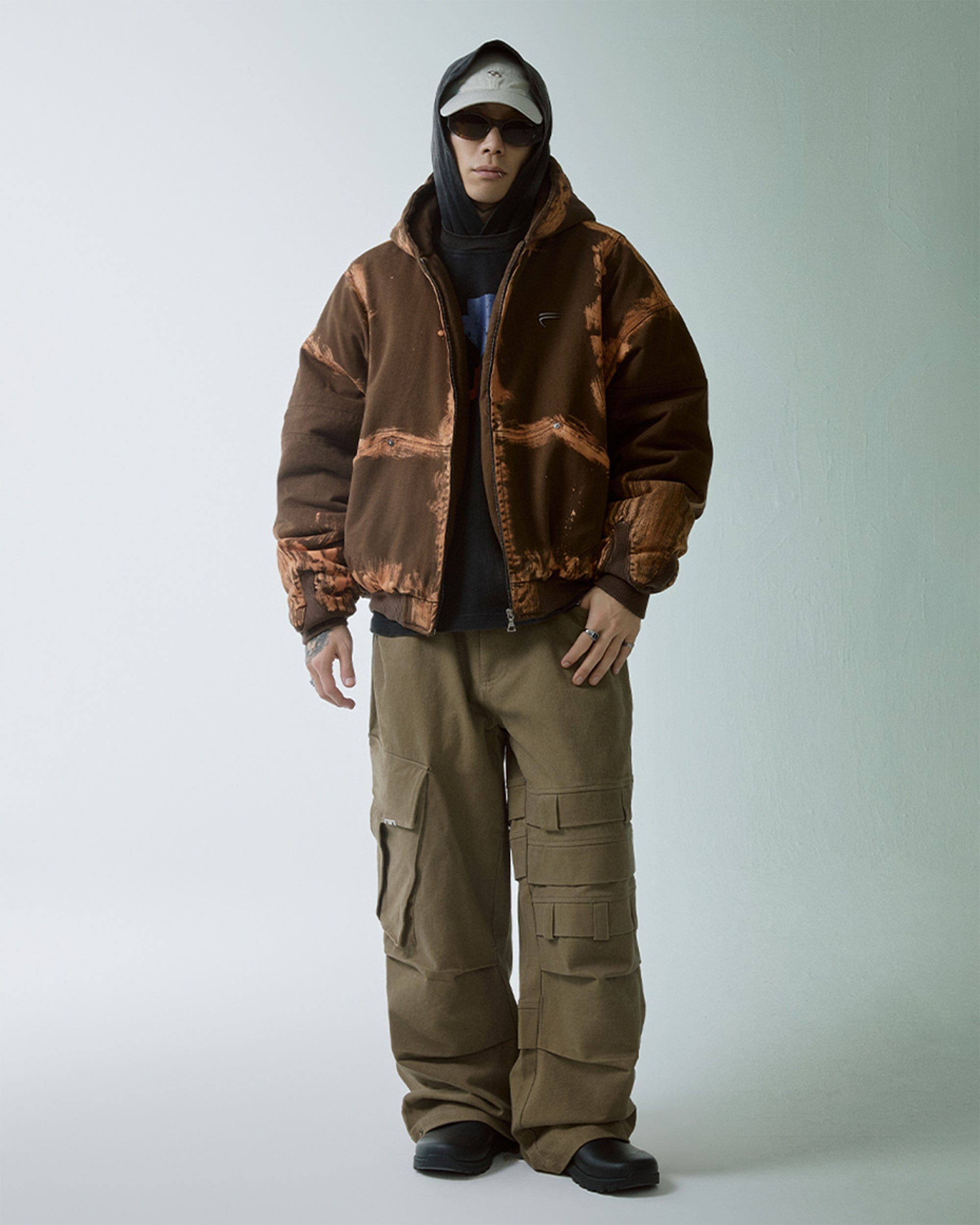 F2CE Asymmetrical Crinkled Cargo Pants