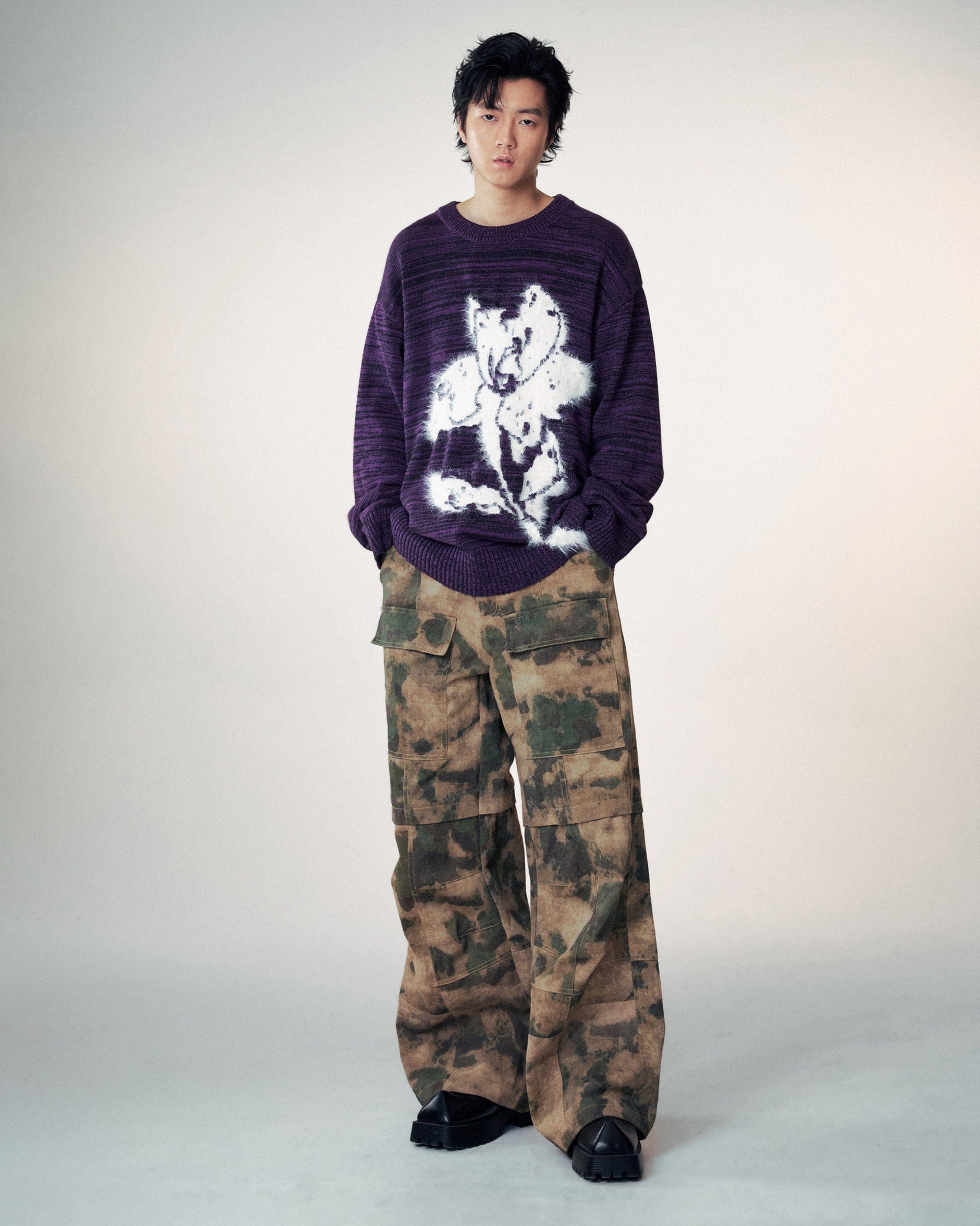 1997 POSTOFFICE Modern Knitted Lotus Sweatshirt