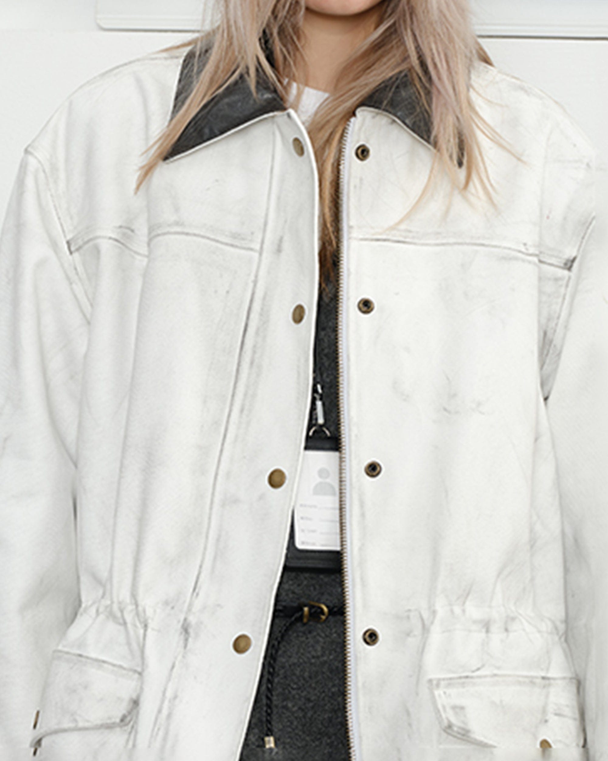 KREATE Aged Canvas Spliced Big-Pocket Jacket