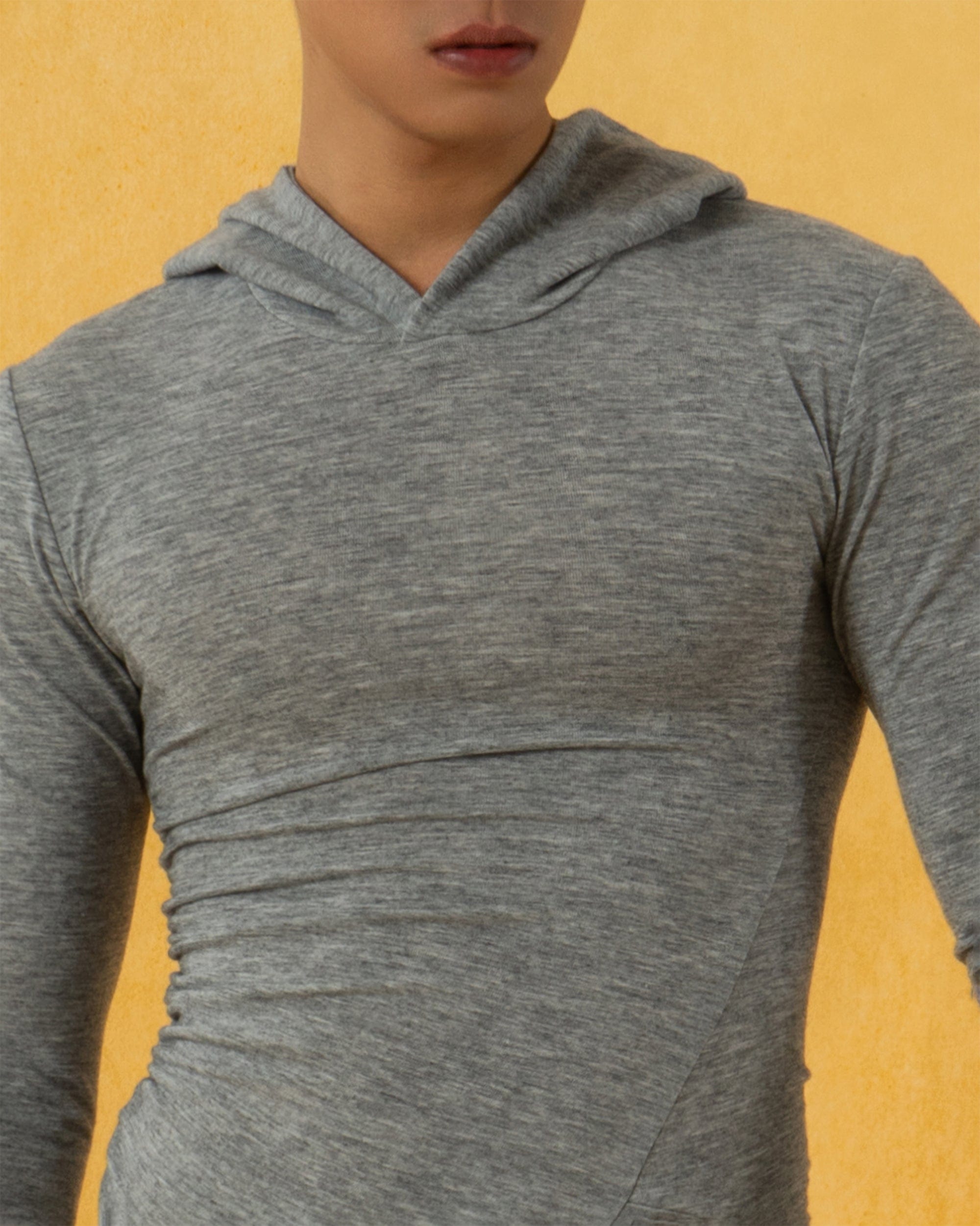 CLP Pleated Slim Fit Hoodie Long-Sleeve T-Shirt
