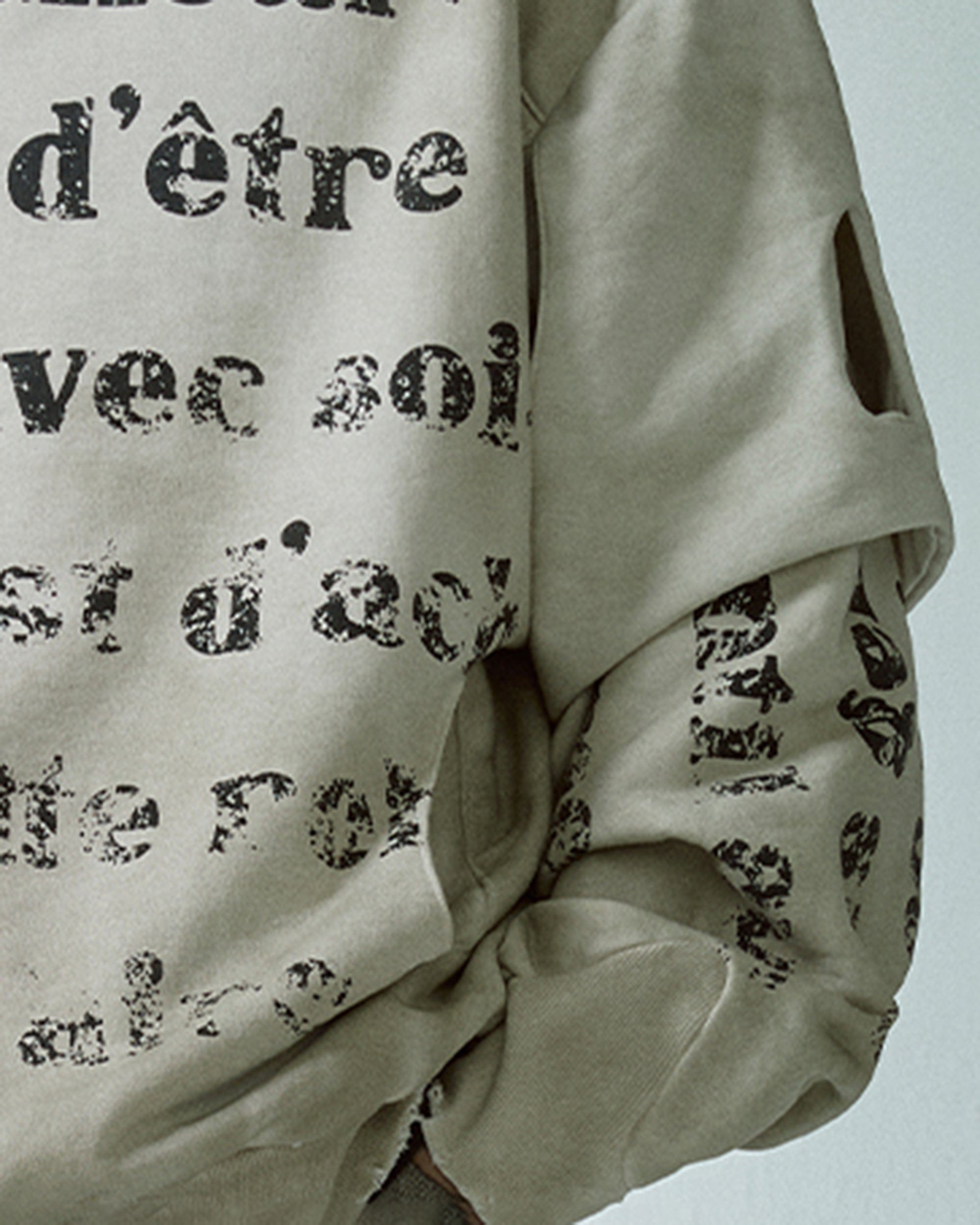 F2CE Distressed Layered Slogan Hoodie