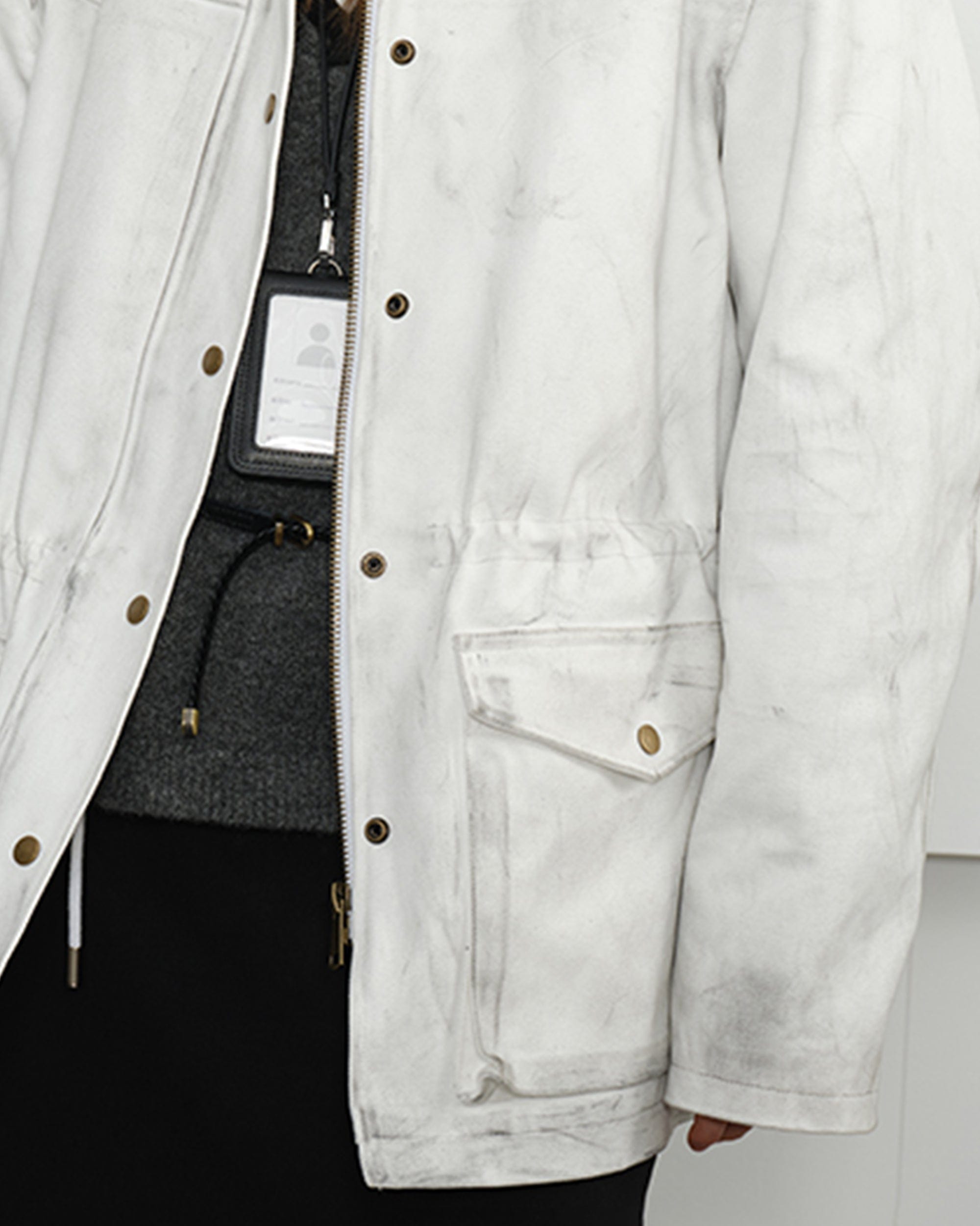 KREATE Aged Canvas Spliced Big-Pocket Jacket