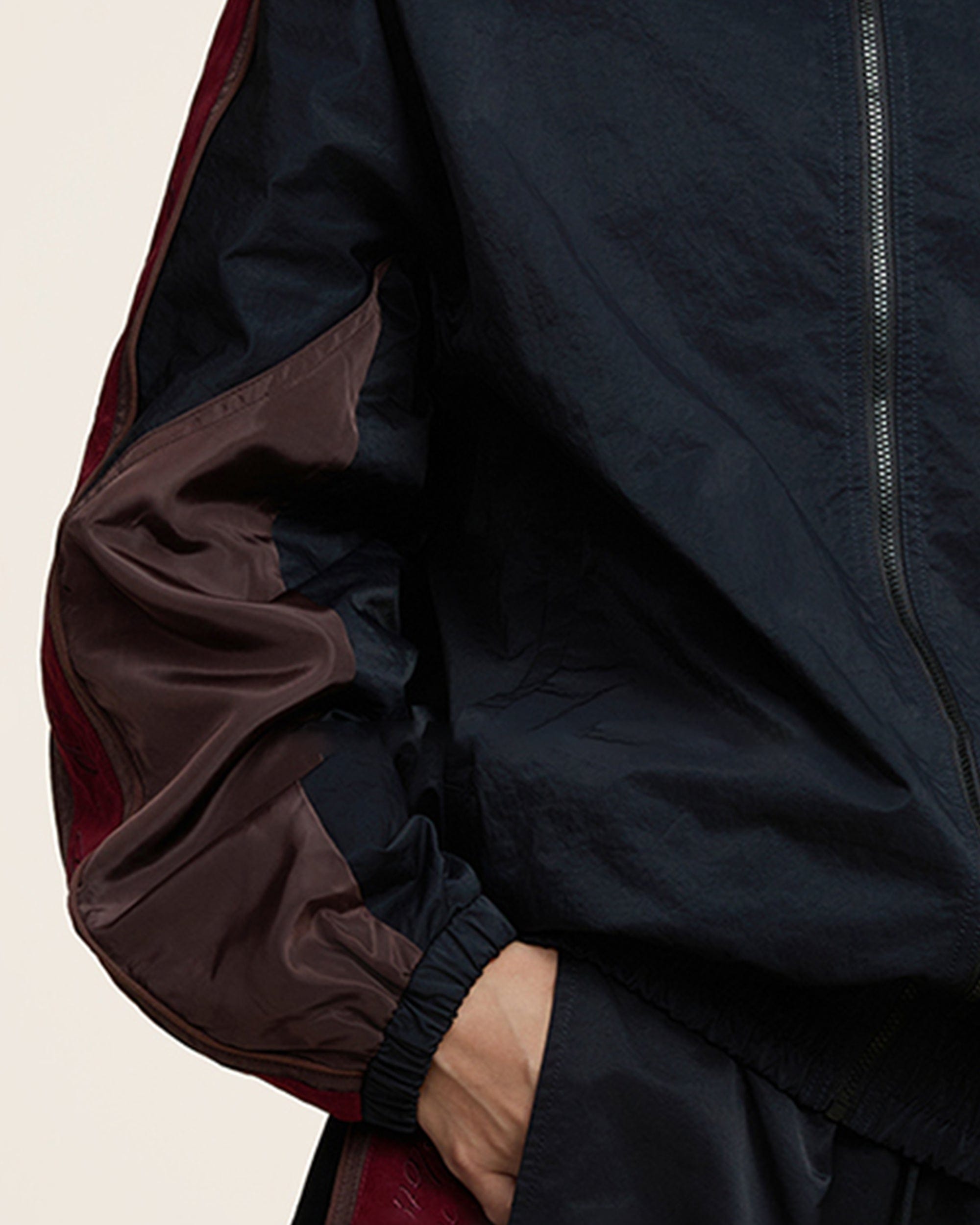 OPICLOTH Classic Color Block Stand Collar Jacket