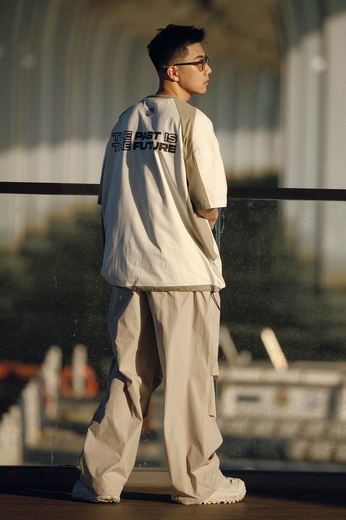 BANANA CLUB Quick-Dry Drawstring Crinkled Parachute Pants