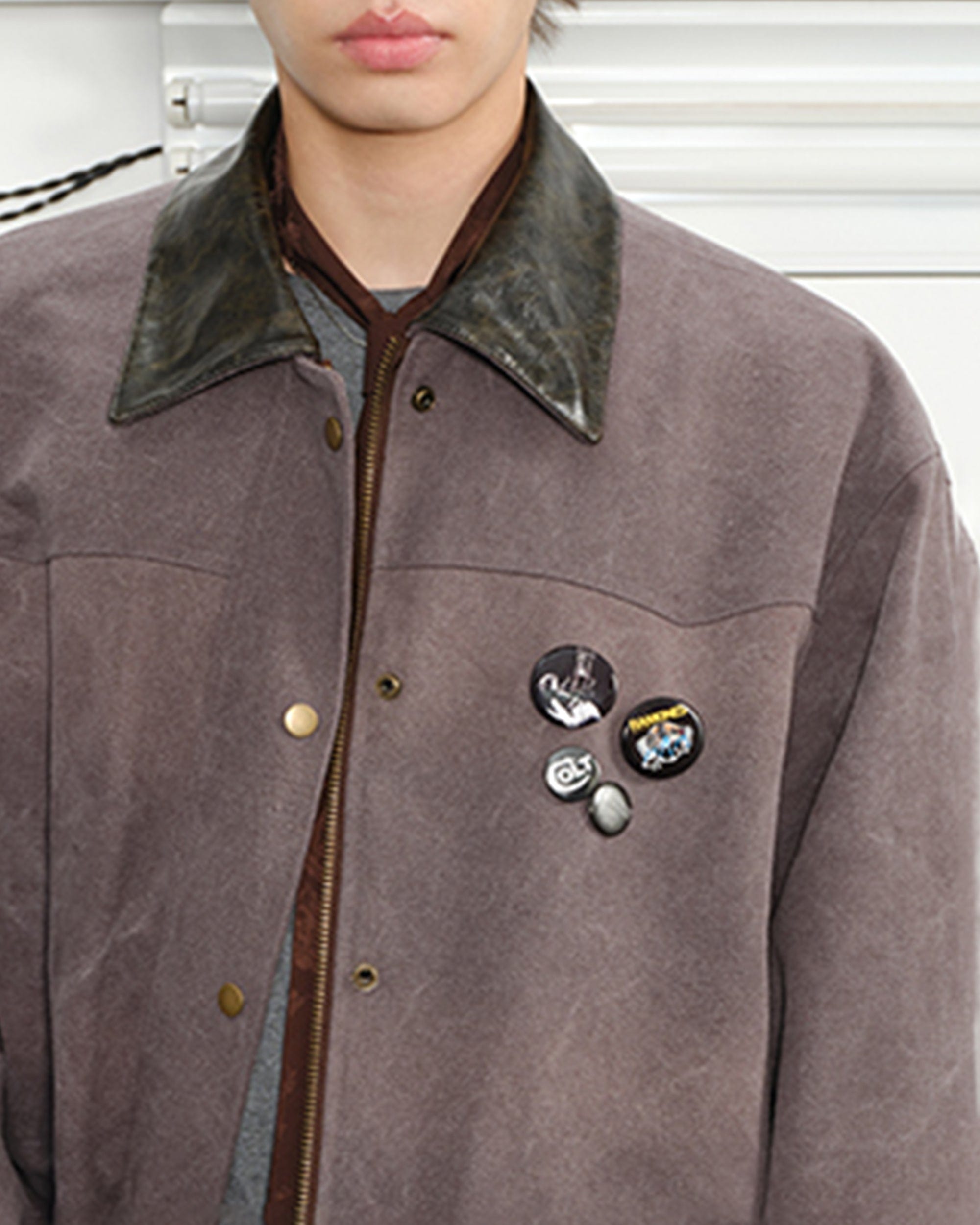 KREATE Aged Canvas Spliced Big-Pocket Jacket