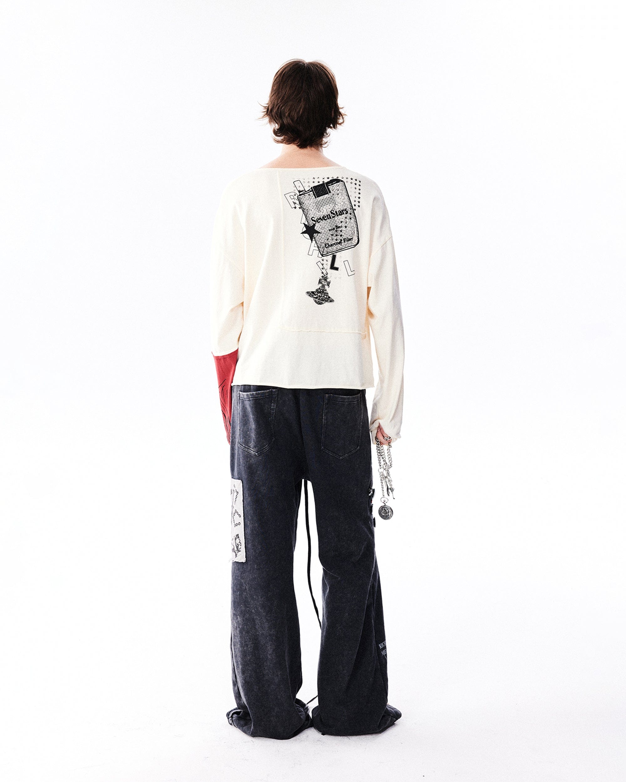 RICHILL Washed Badge Patchwork Pants