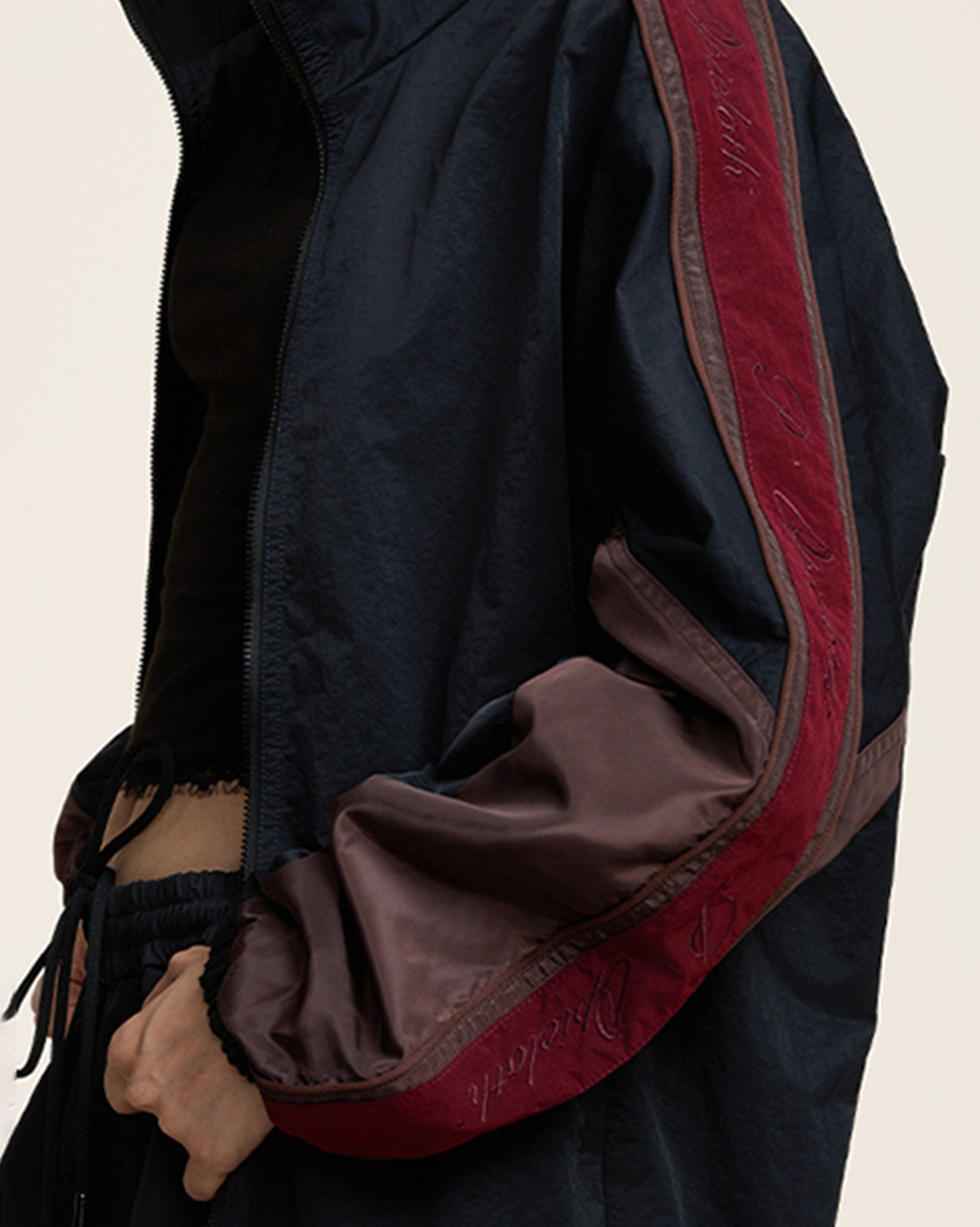 OPICLOTH Classic Color Block Stand Collar Jacket