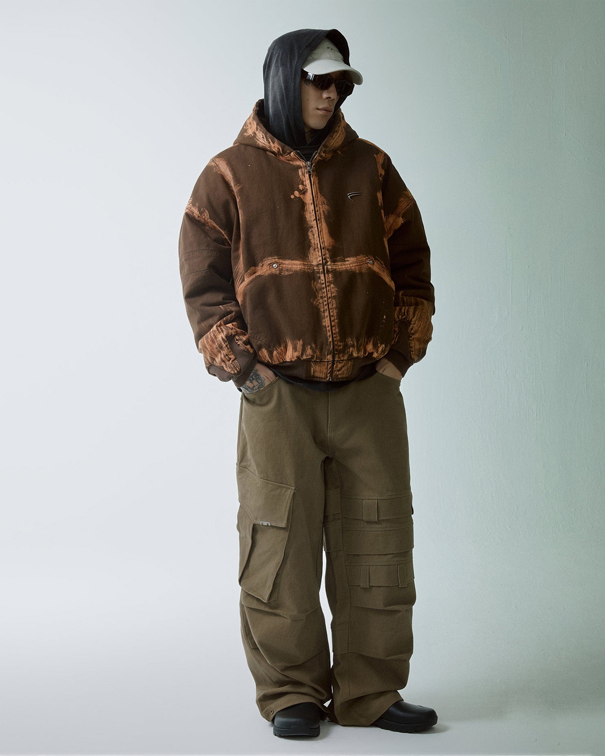 F2CE Asymmetrical Crinkled Cargo Pants
