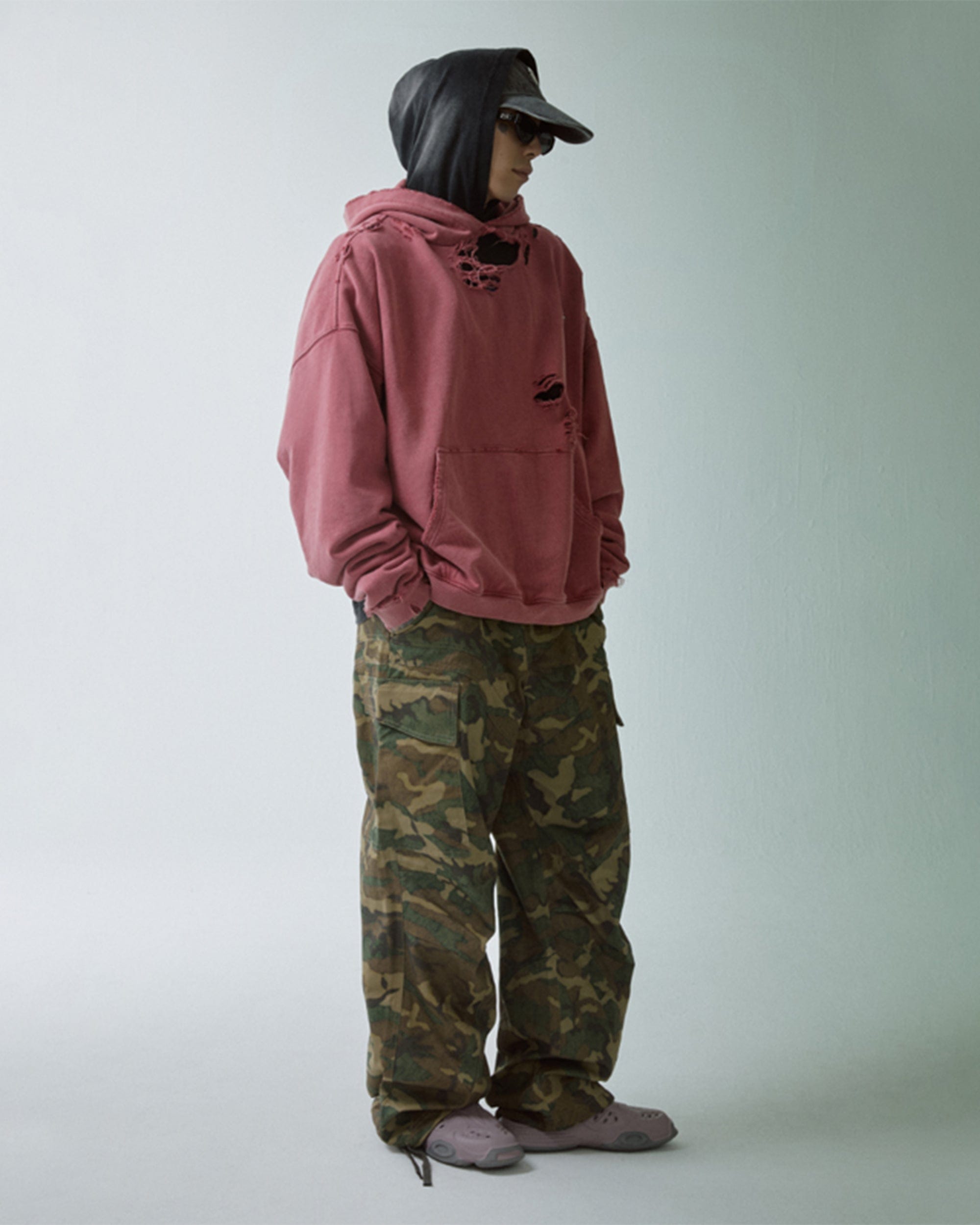 F2CE Wide-Leg Draw-String Camo Cargo Pants