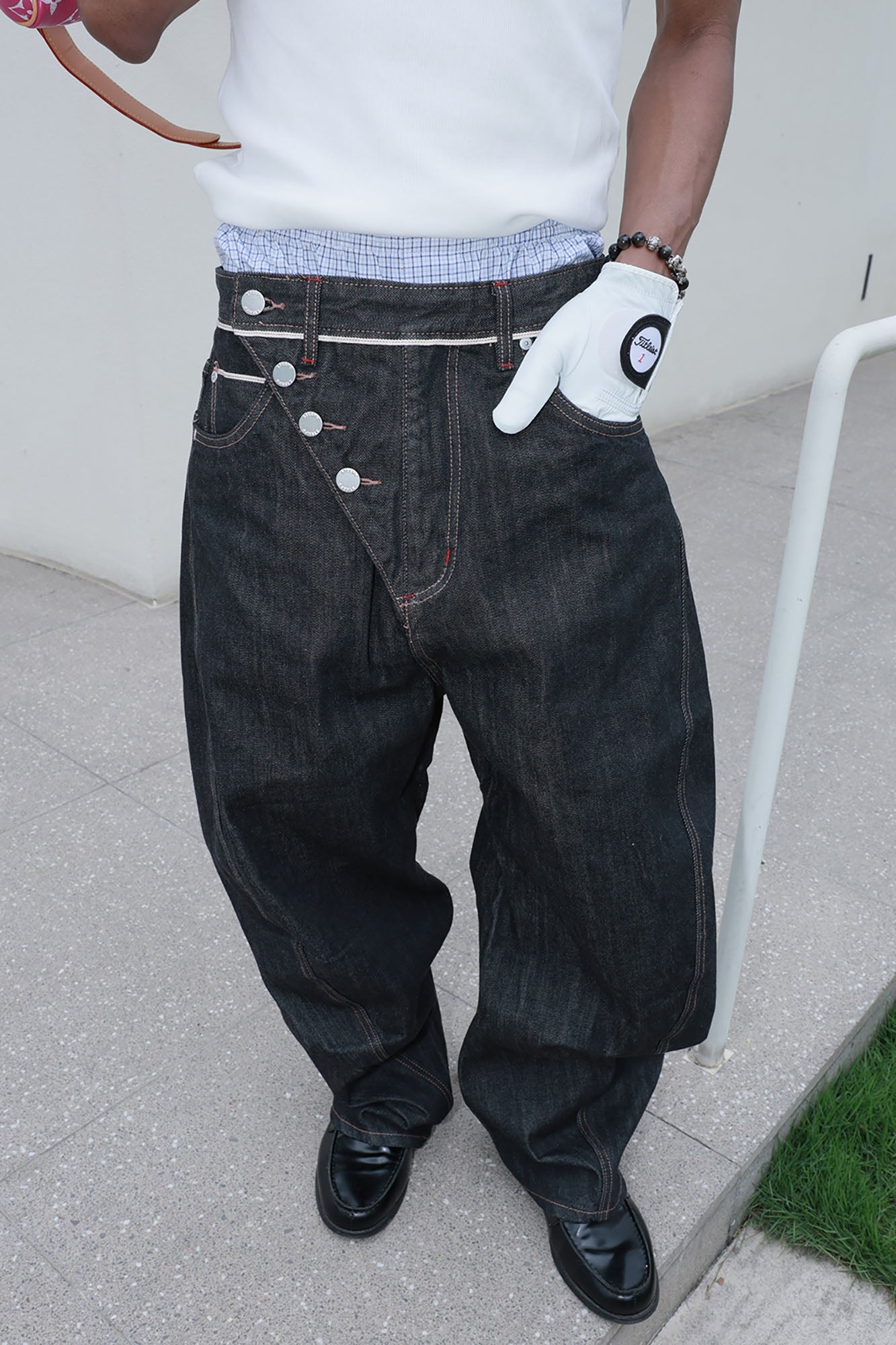 STEEPC Asymmetric Fly Selvedge Curved Raw Jeans