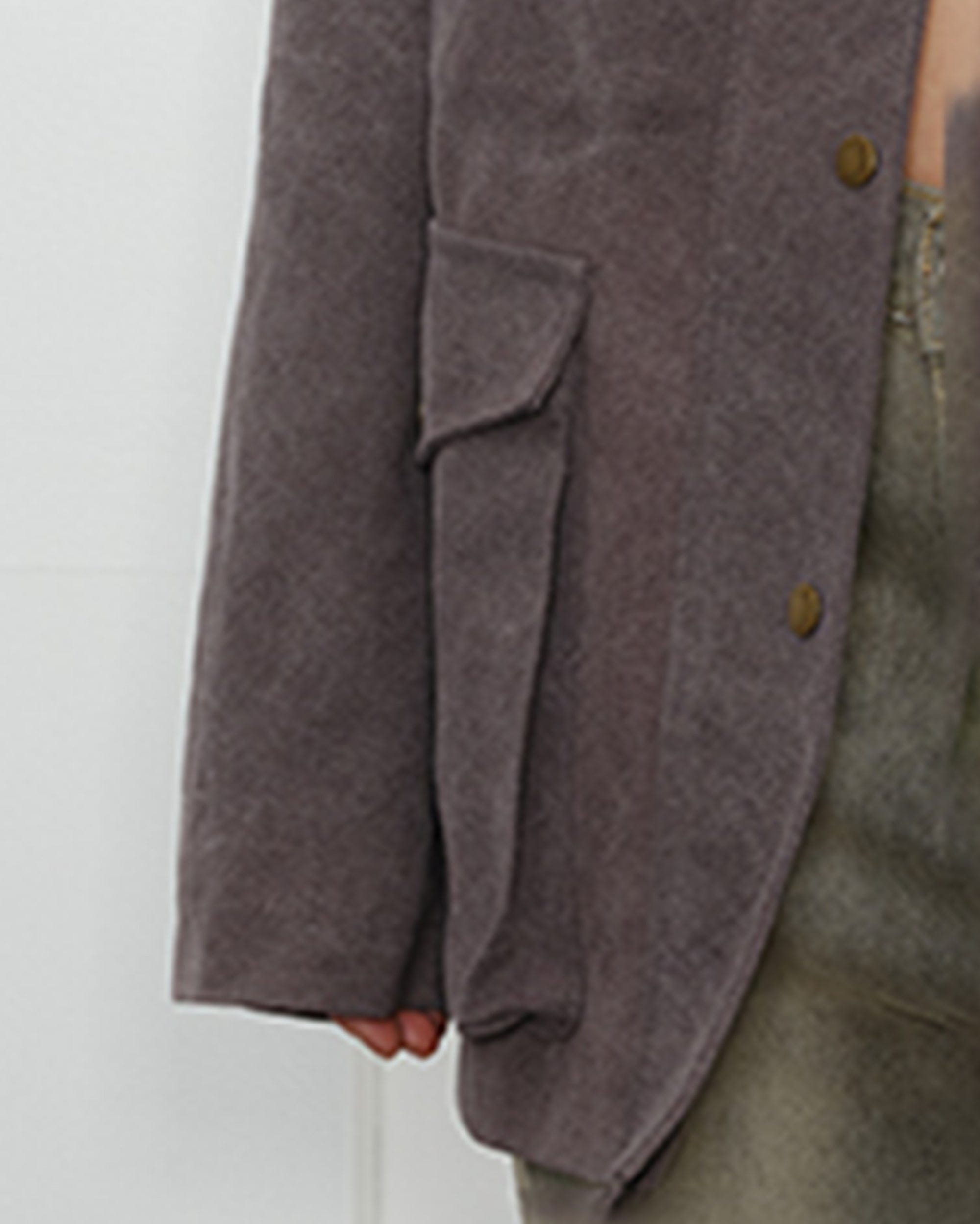 KREATE Aged Canvas Spliced Big-Pocket Jacket