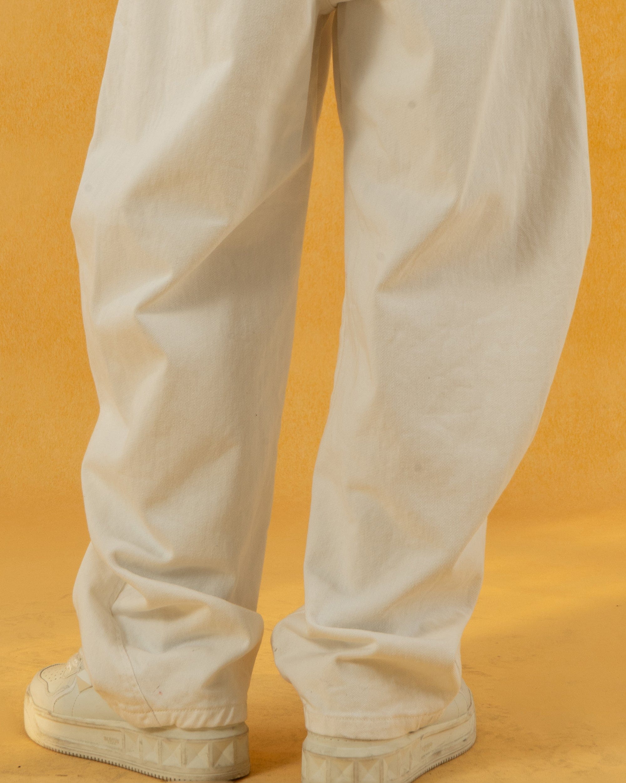 CLP Deconstructed Pleated Button Wide-Leg Pants
