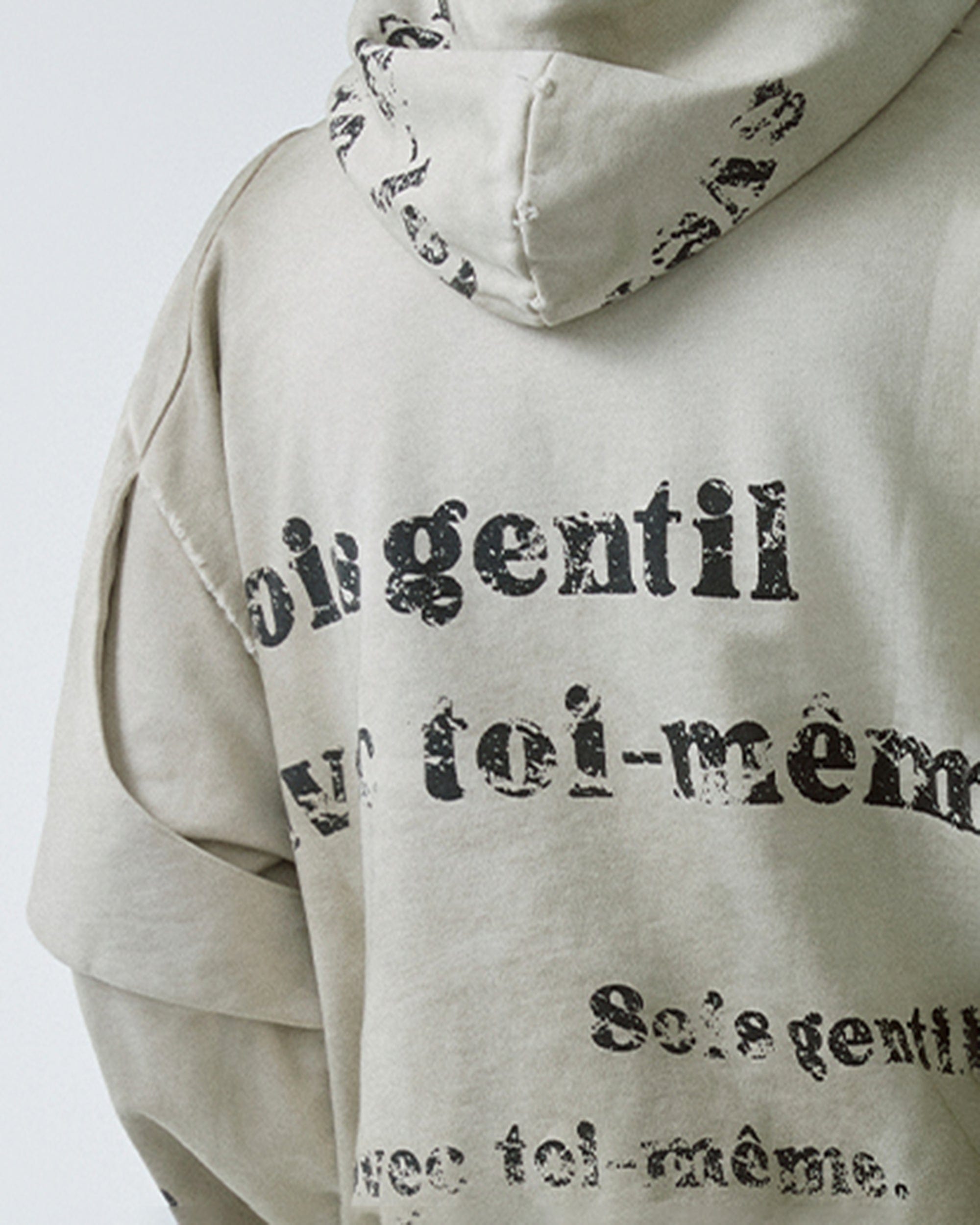 F2CE Distressed Layered Slogan Hoodie