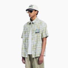 BONELESS Plaid Floral Logo Embroidered Shirt