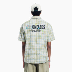 BONELESS Plaid Floral Logo Embroidered Shirt