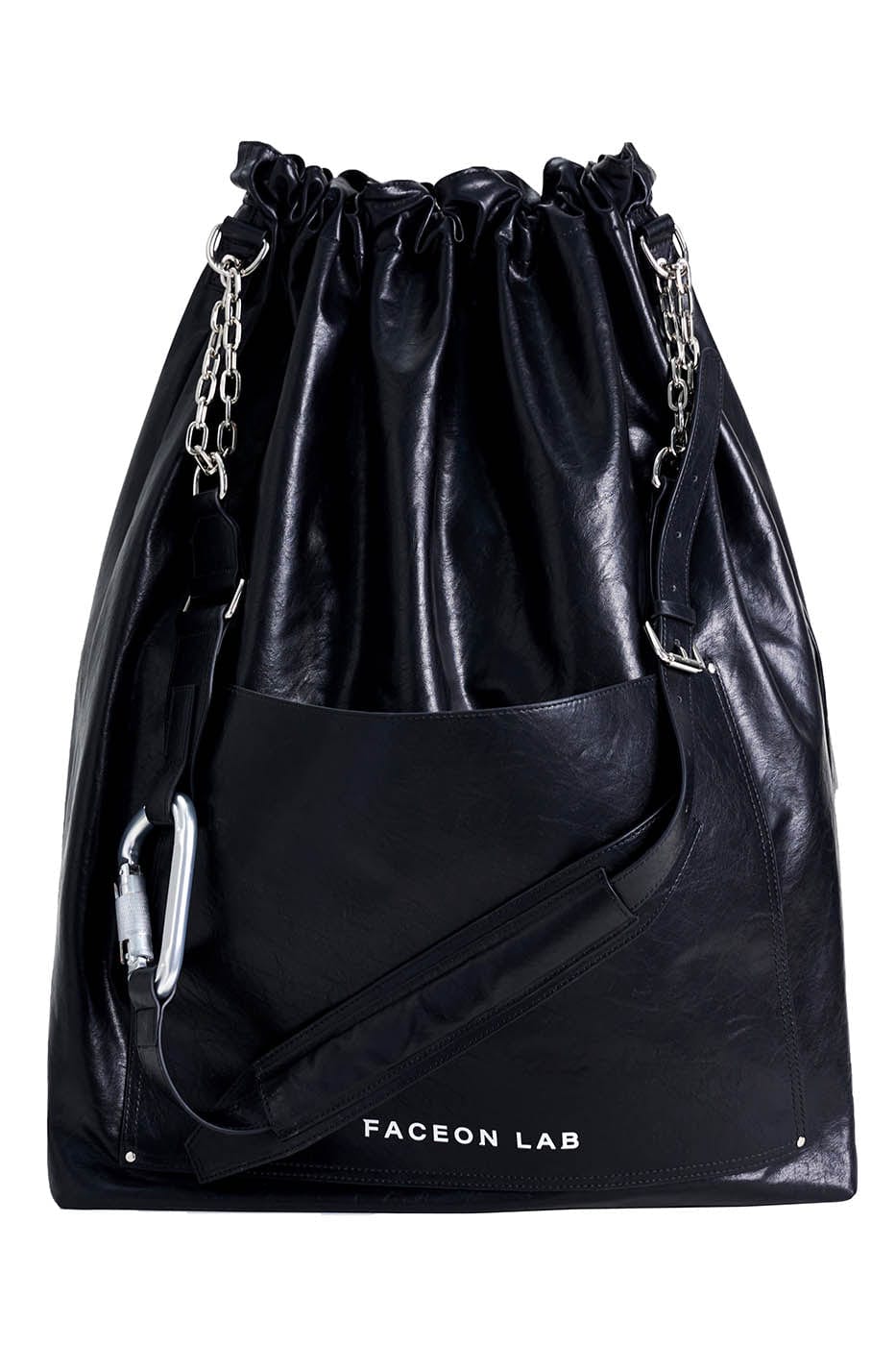 FACEONLAB Multi-Pocket Faux Leather Nomad Bag