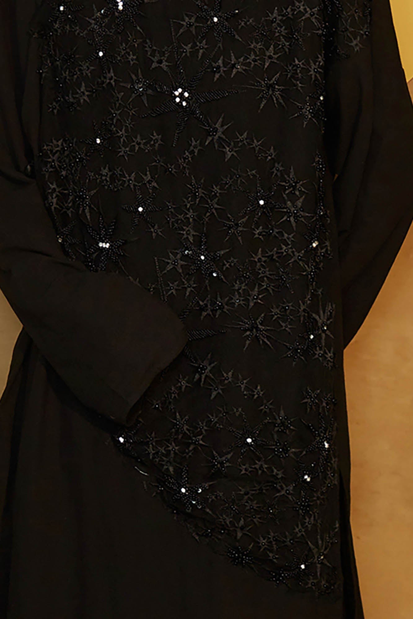 JIECHI Asymmetrical Beaded Embroidered Layered Mandarin Collar Coat