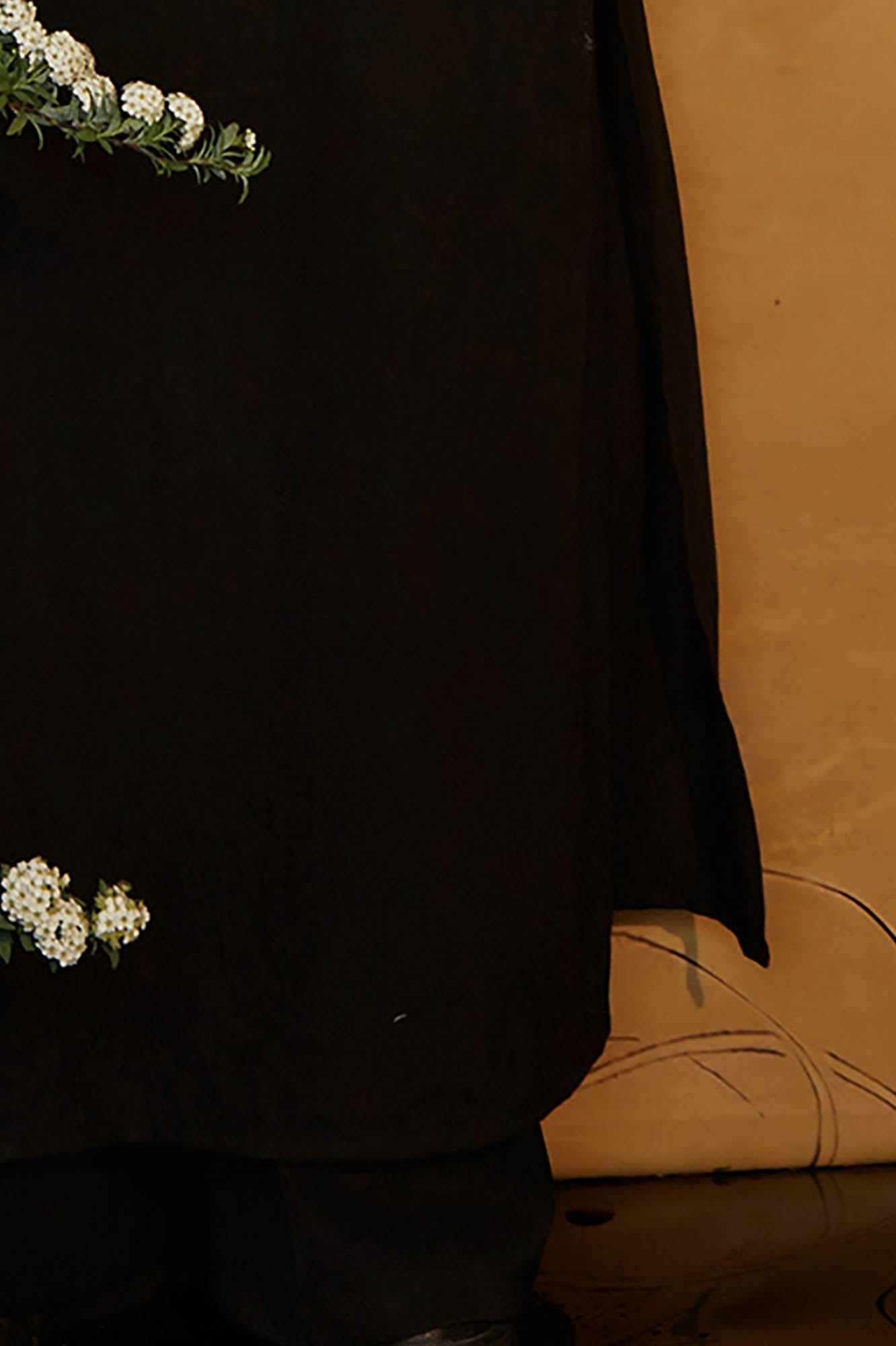 JIECHI Asymmetrical Beaded Embroidered Layered Mandarin Collar Coat
