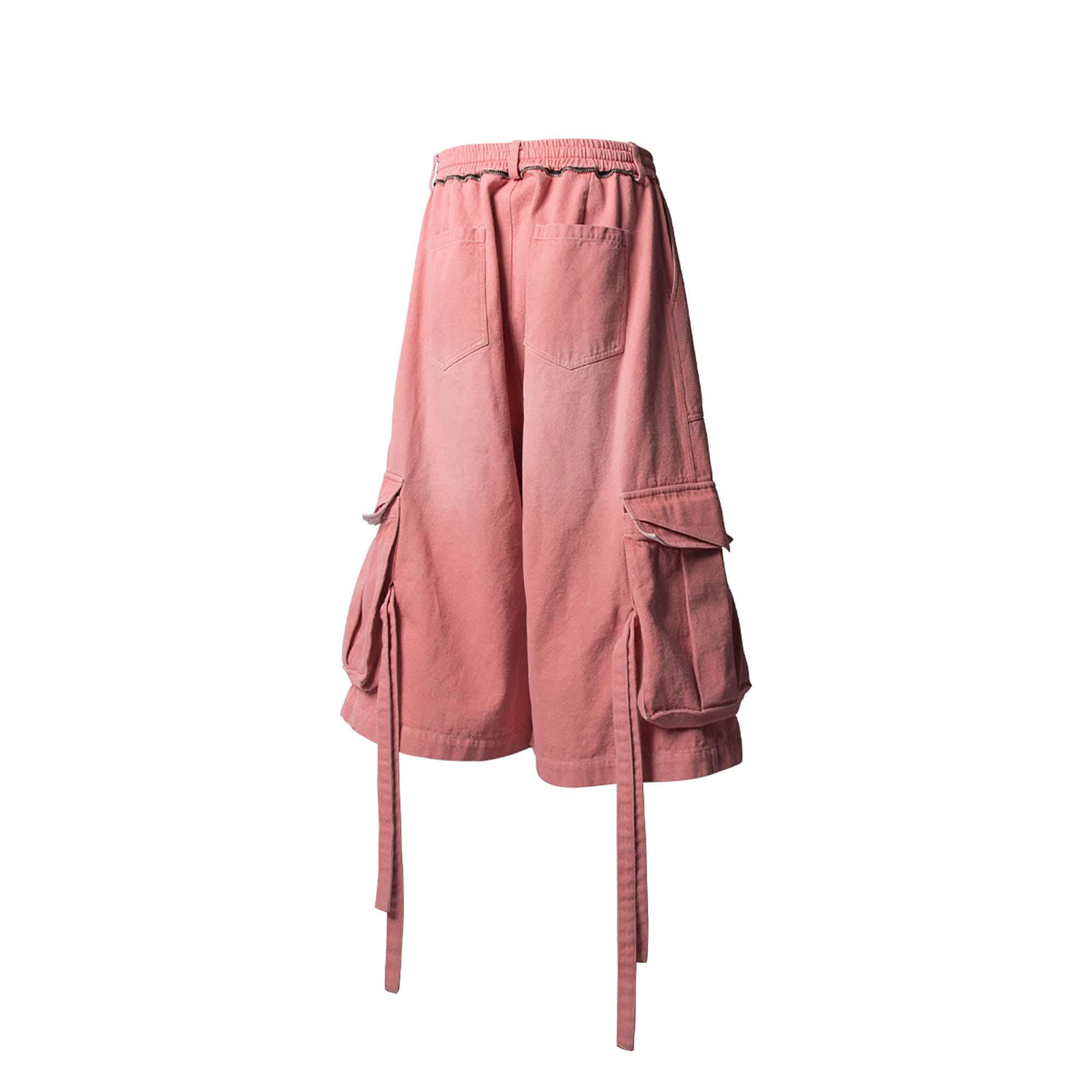 RELABEL Washed Strap Drawstring Cargo Shorts