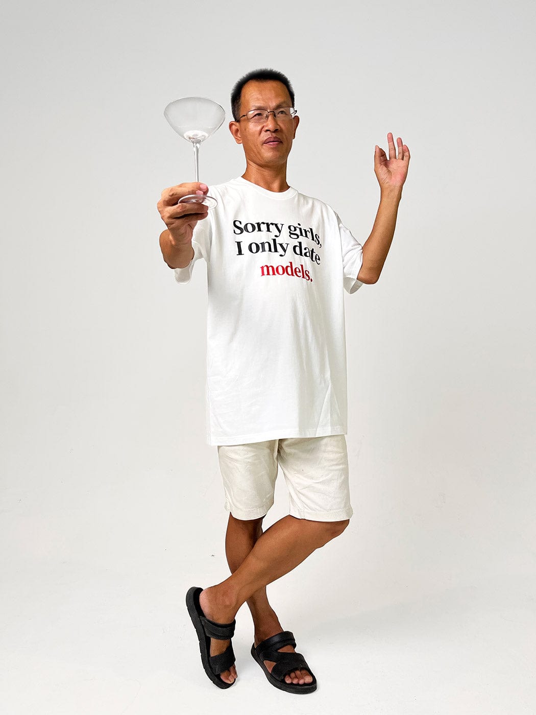 WCC Sorry Girls I Only Date Models Slogan T-Shirt