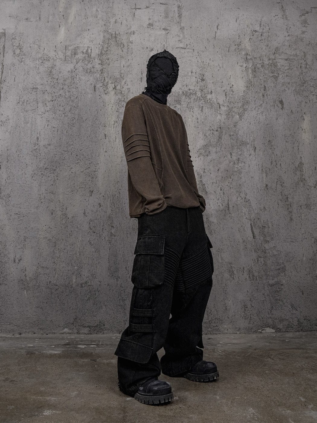 UNDERWATER Distressed Deconstructed Light Sweatshirt Brown