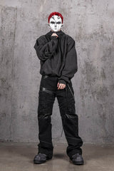 UNDERWATER Distressed Spliced Fallen Armor Zip-Up Hoodie