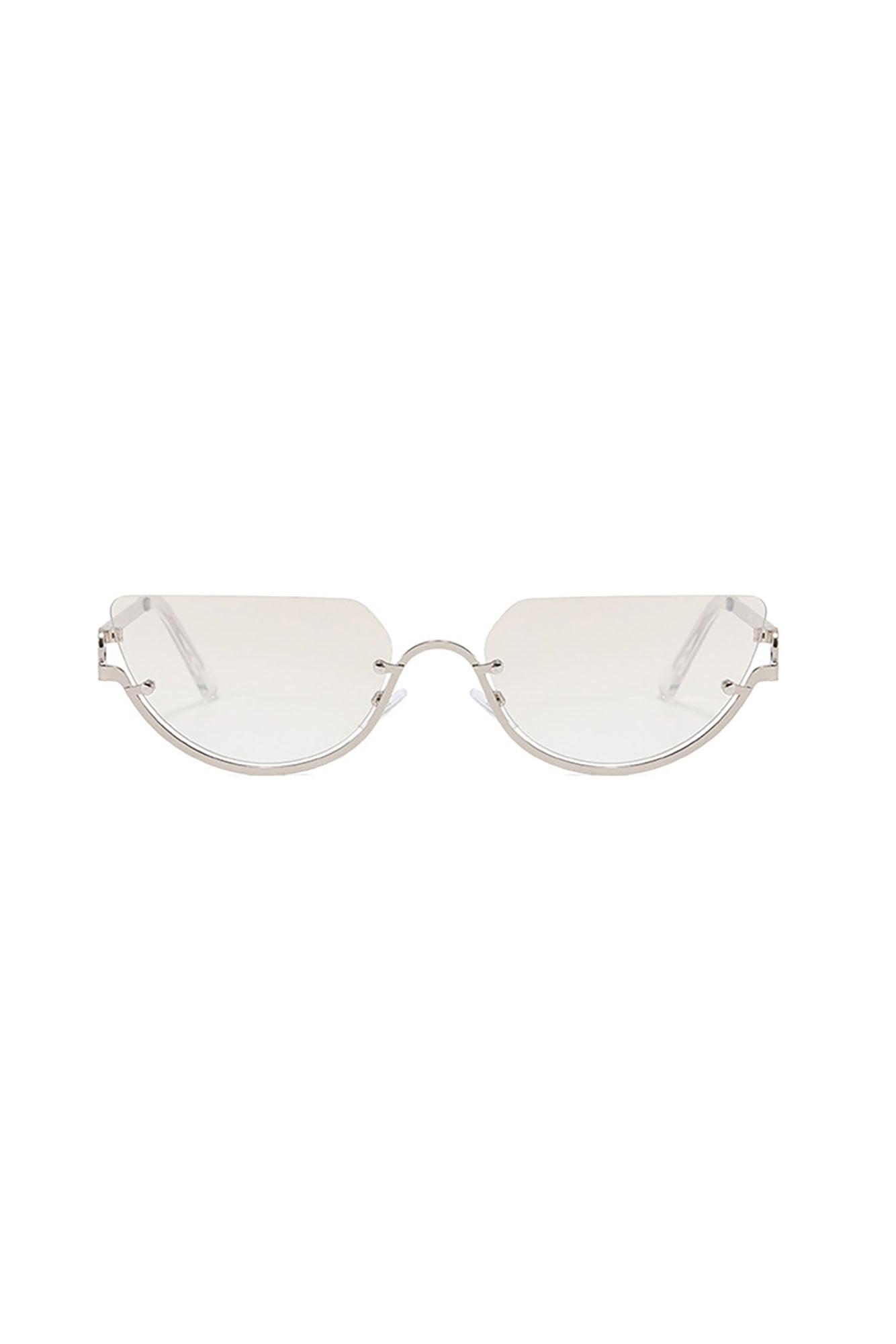 DAMAGE ASIA Semi-Oval Half-Rim Curved Frame Glasses