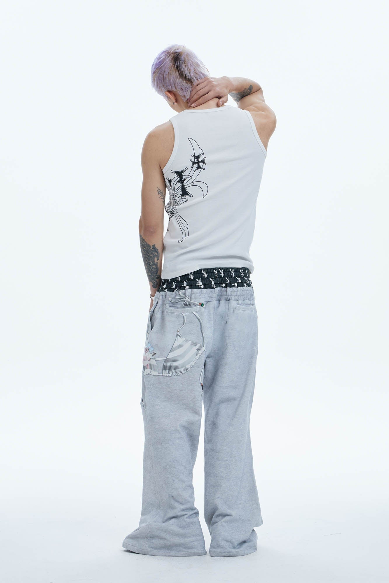 DND4DES Doll Charm Graphic Double-Waist Sweatpants
