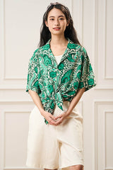 EPIC POETRY Paisley Prints Cuban Half Shirt