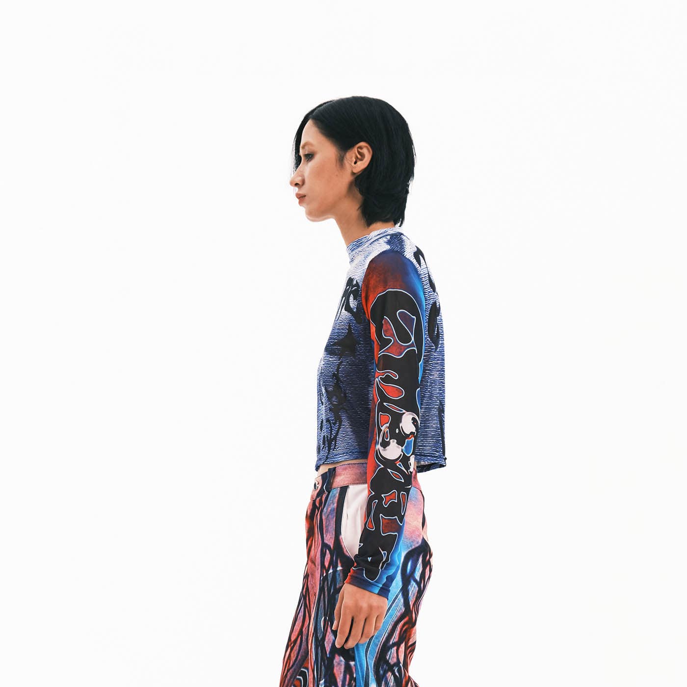 EMBRYO Totemic Muscle Full-Print Turtleneck L/S Tee