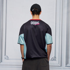 UNLIMITED MOTE x glucose by RMK Contrast Spliced Drawstring Hem Jersey