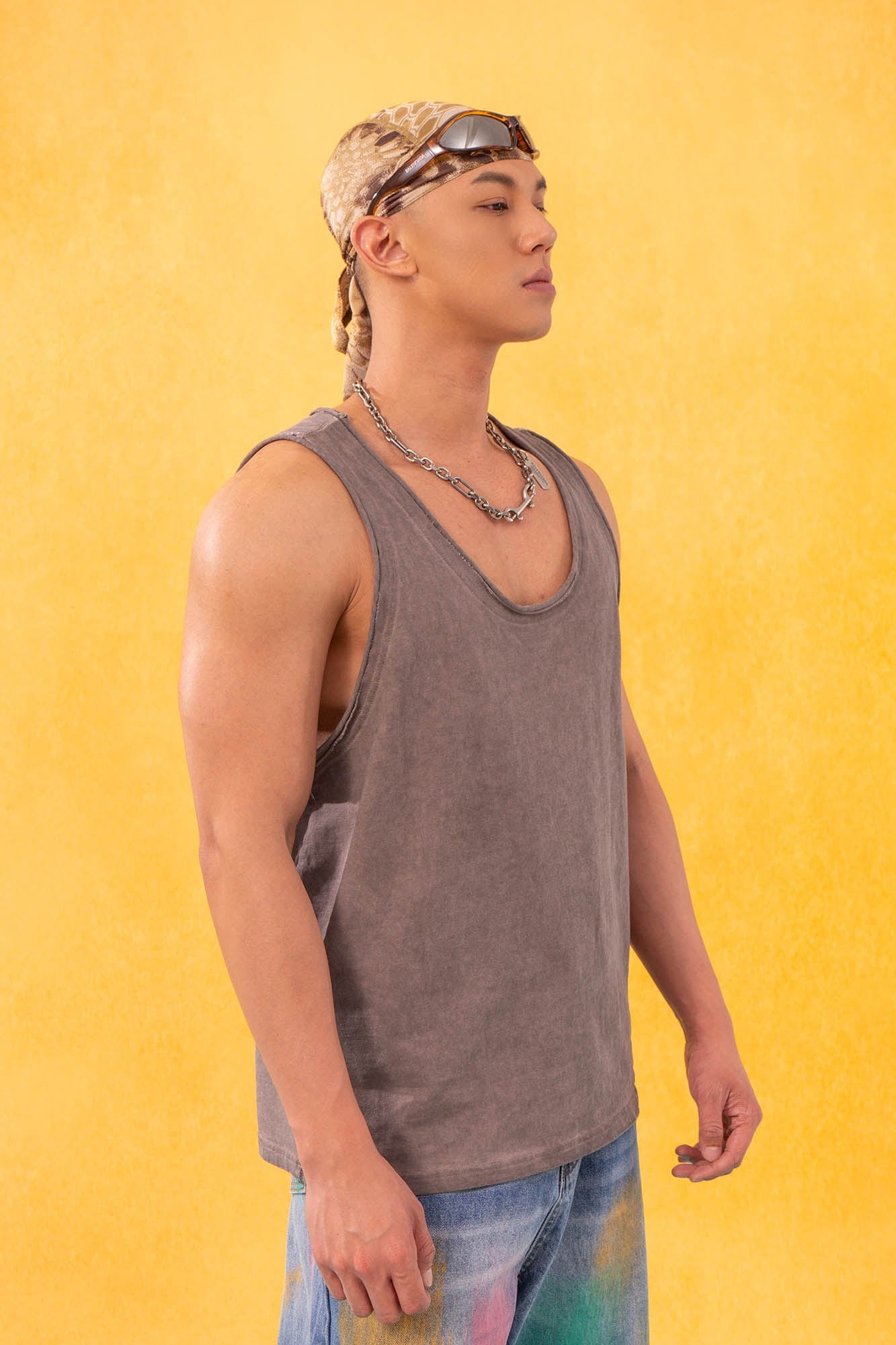 CLP Essential Washed Raw-Edge Tank Top
