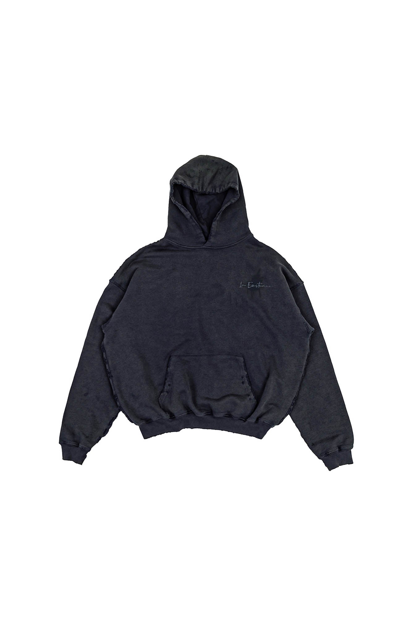 IN EXISTENCE Washed Frayed Graphic Hoodie