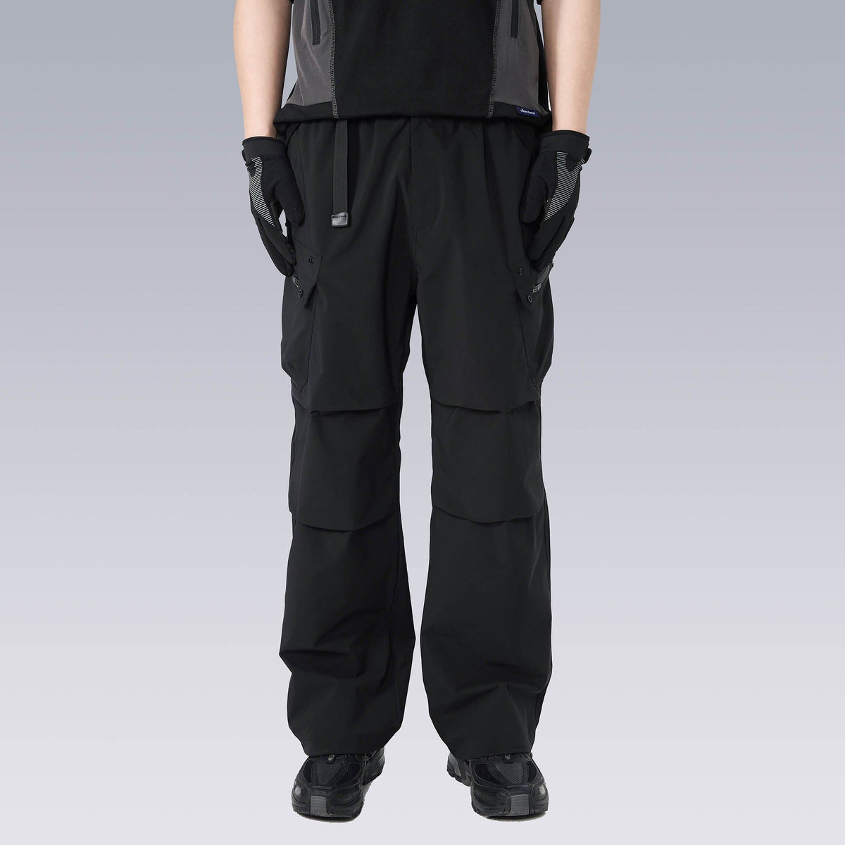 SILENSTORM Multi-Pocket Drawstring Crinkled Pants
