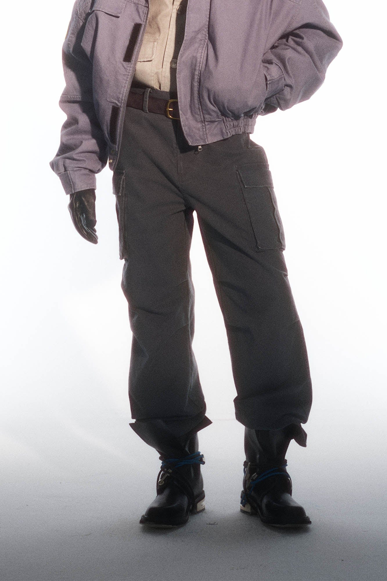 TRECLUB Utility Canvas Straight-Leg Pants