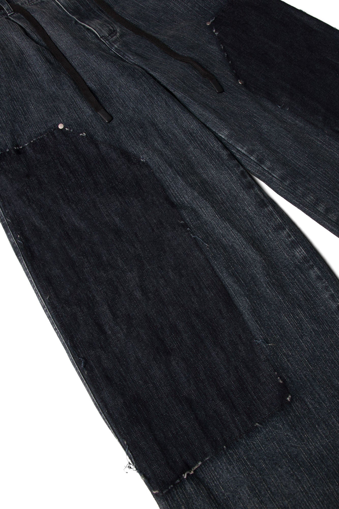 RELABEL Double-Knee Patch Washed Drawstring Jeans