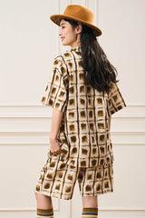 EPIC POETRY Ombre Check Spot Grid Half Shirt