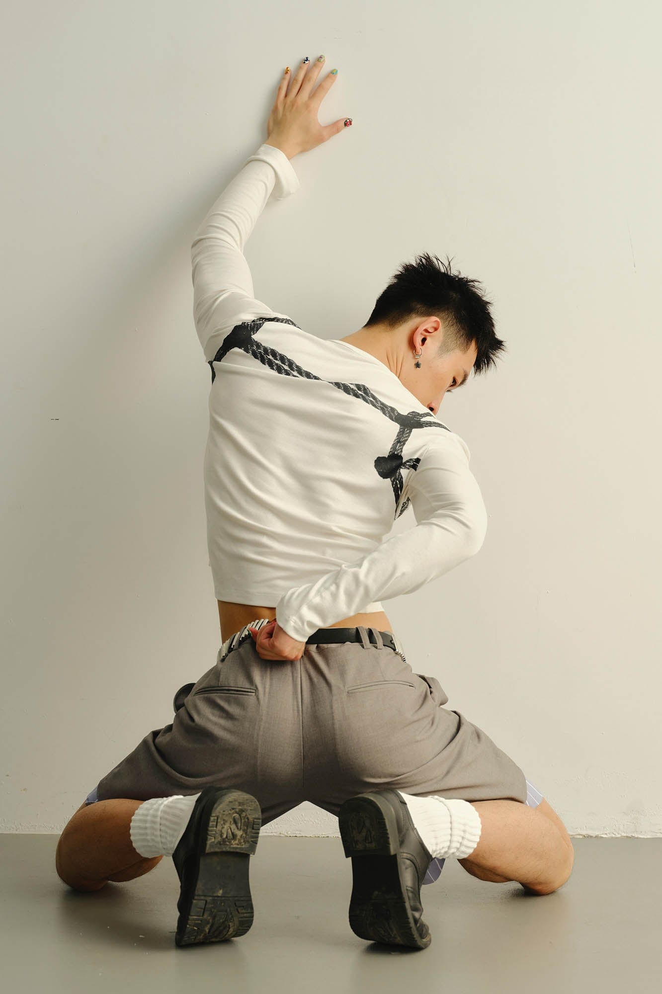 KADAKADA Harness-Strapped Graphic Long-Sleeve Tee