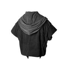 RELABEL Detachable Hood Layered Sleeve T-Shirt