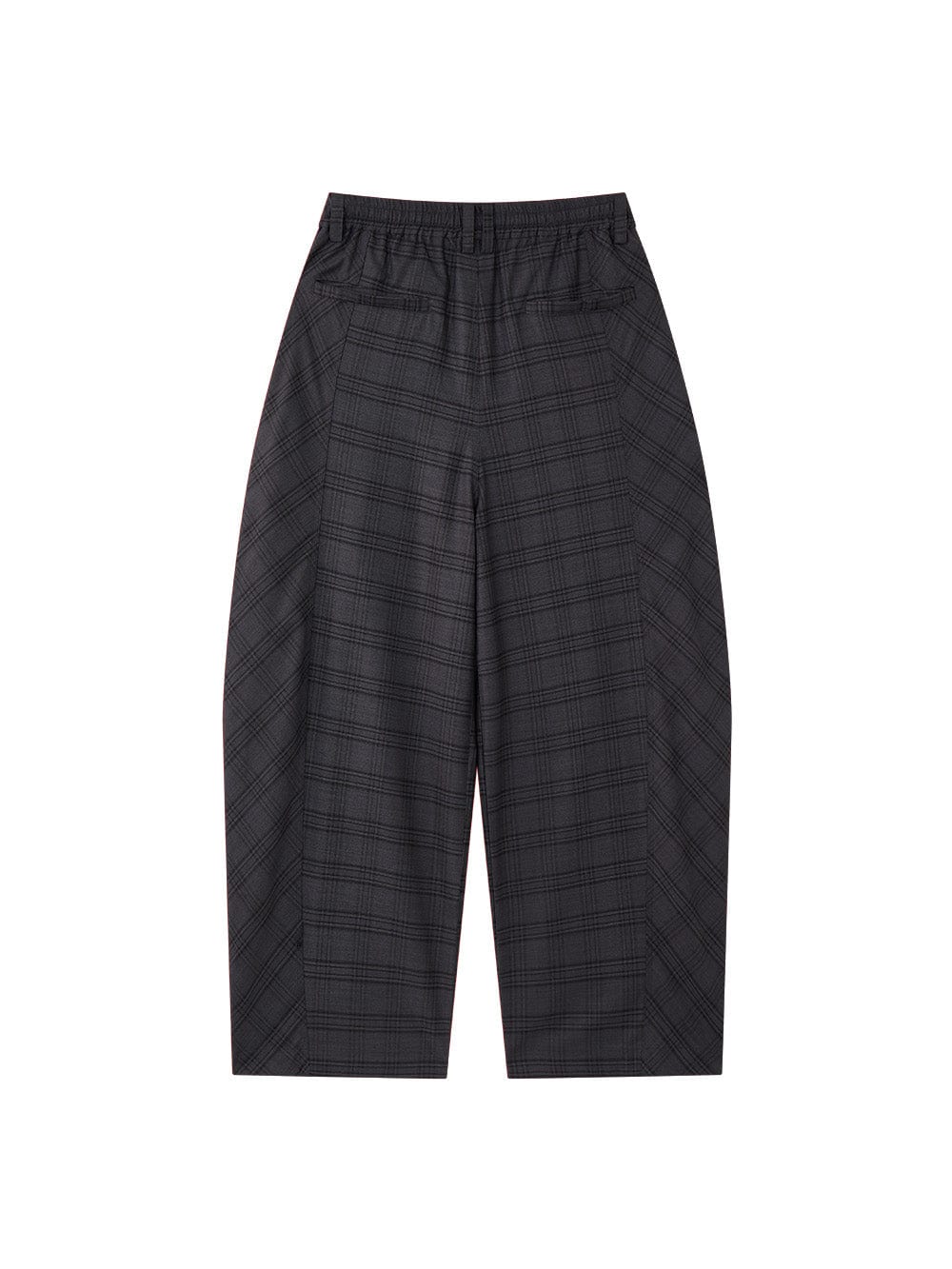 OPICLOTH Retro Paneled Plaid Drawstring Oversized Pants
