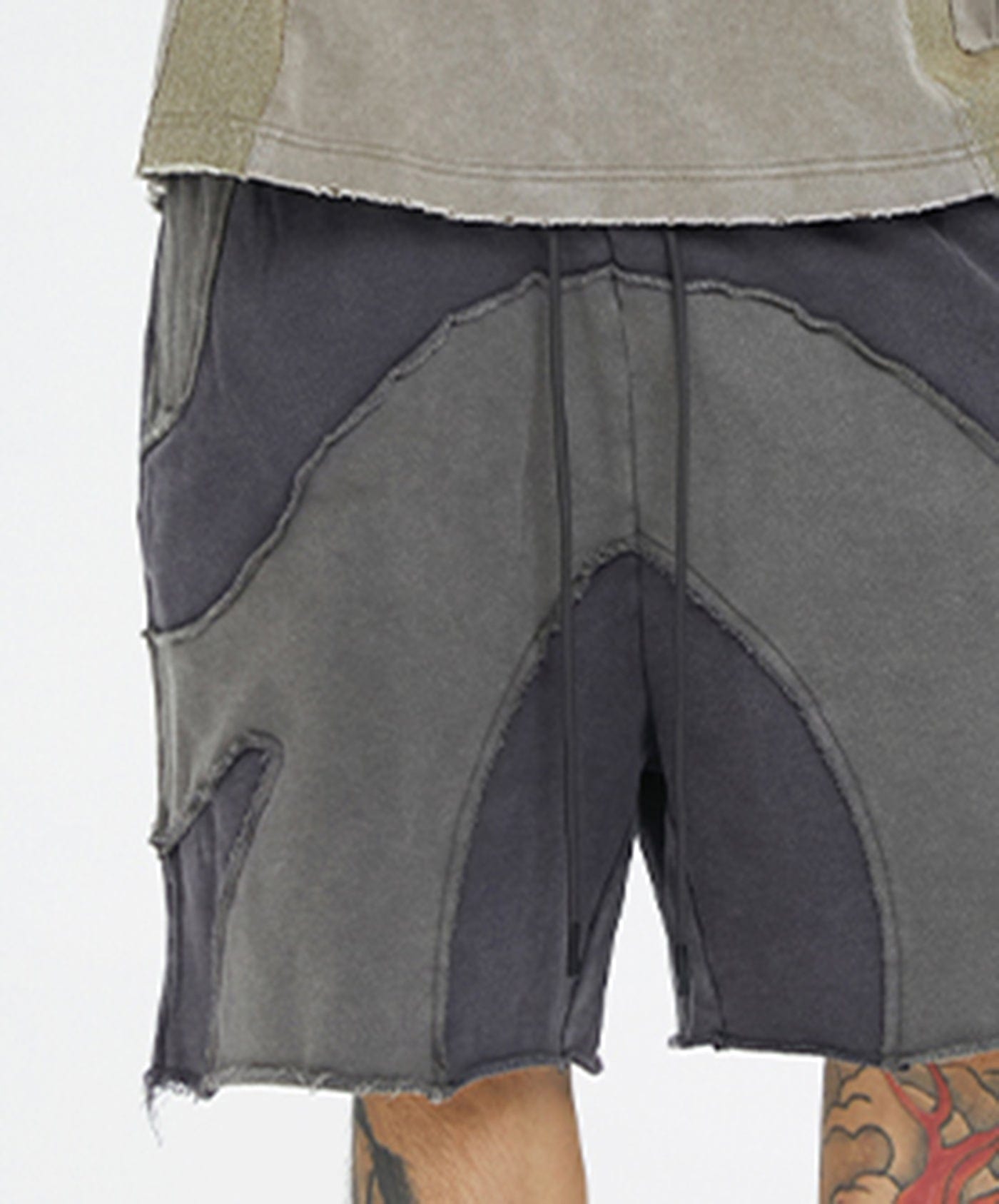 F2CE Distressed Spliced Shorts