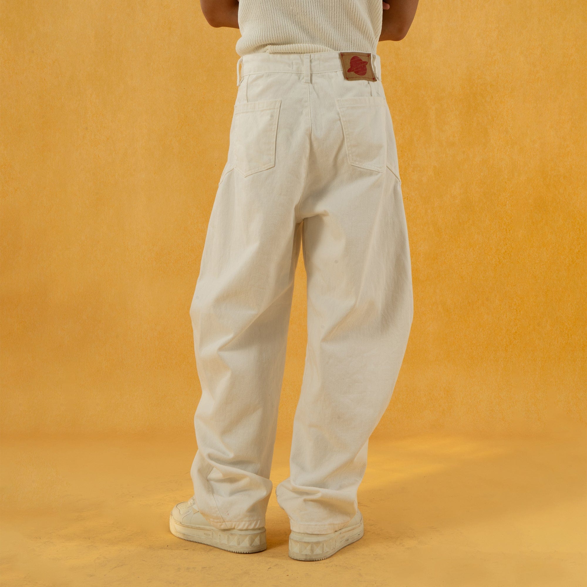 CLP Deconstructed Pleated Button Wide-Leg Pants