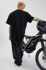 BLACK8MOB Smoke Ripple Baggy Jeans