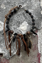 ILLUSORY Tribal Tassel Beaded Fang Necklace