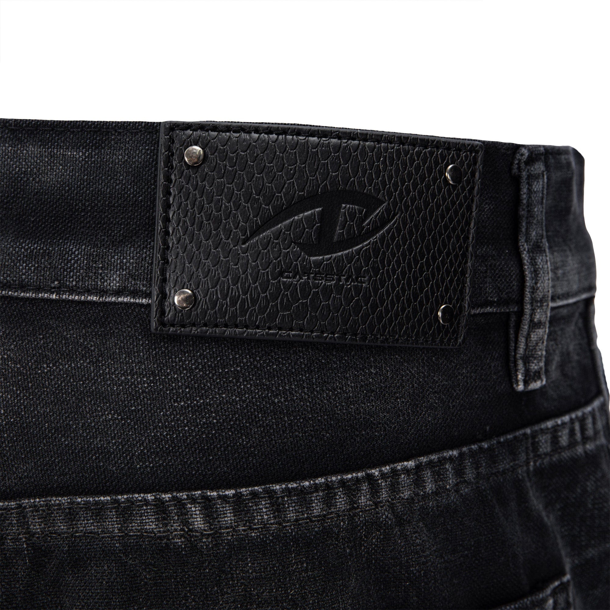 CATSSTAC Distressed Double-Knee Carpenter Straight-Leg Jeans Black