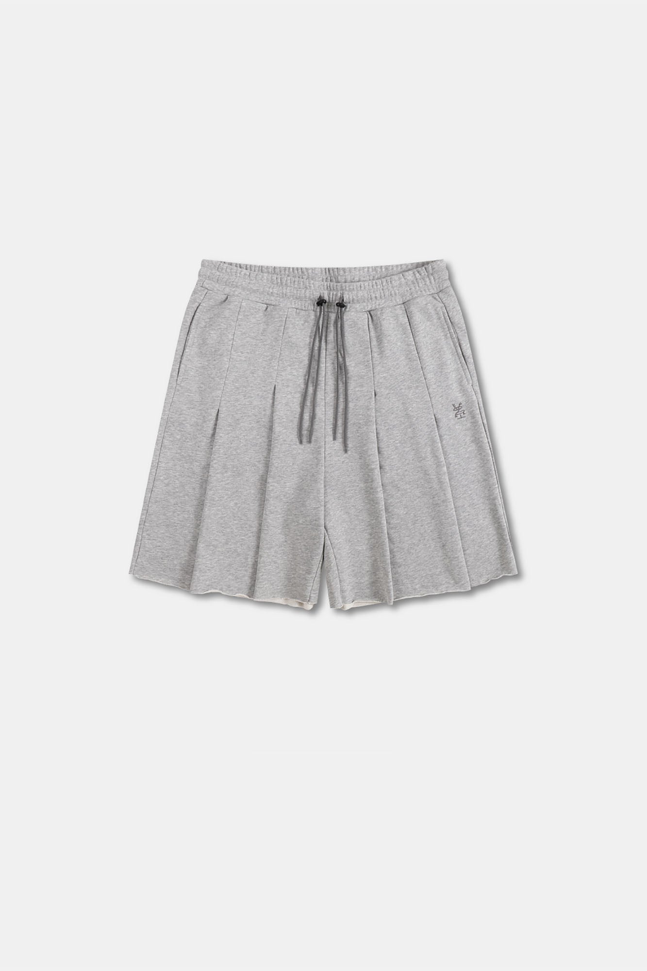 UNLIMITED MOTE Multi-Pleated Drawstring Raw-Hem Shorts