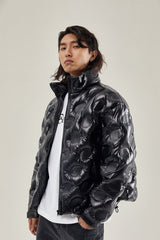 BONELESS High Collar Embossed Down Jacket