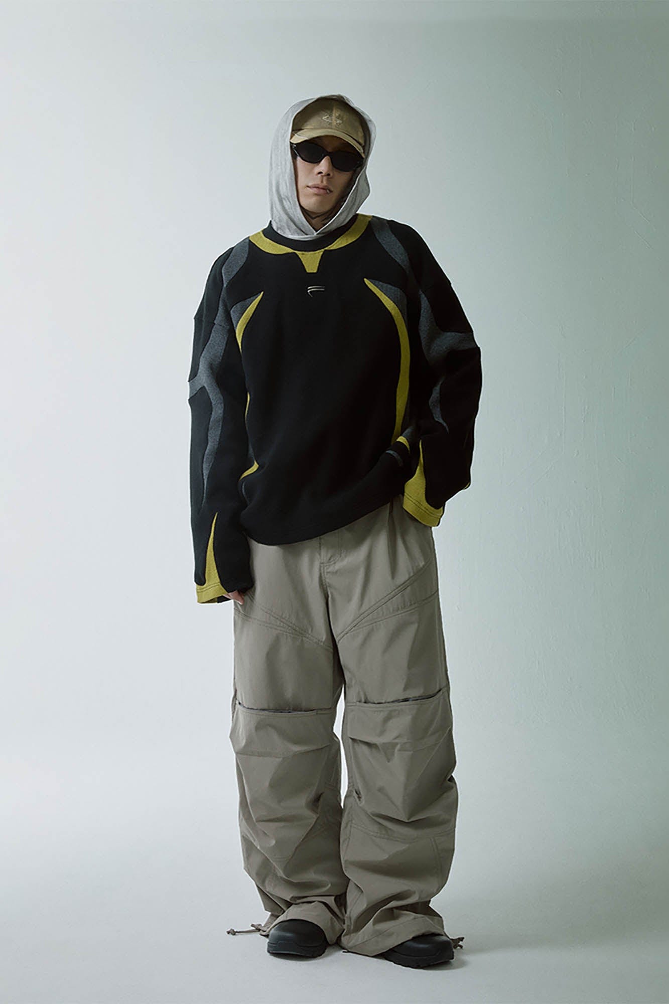 F2CE Multi-Pocket Spliced Crinkled Utility Pants